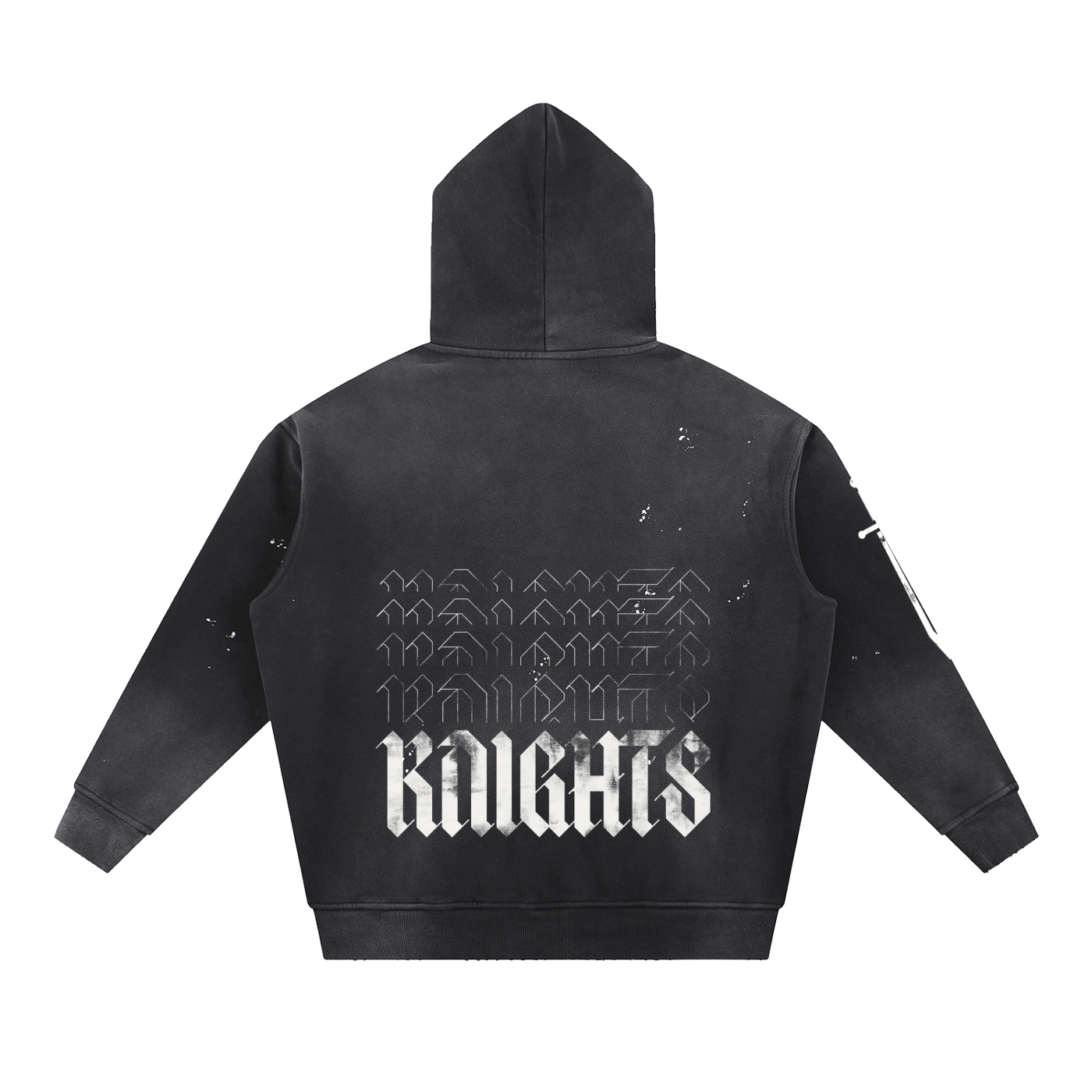 Vintage Washed Frayed Fleece Hoodie